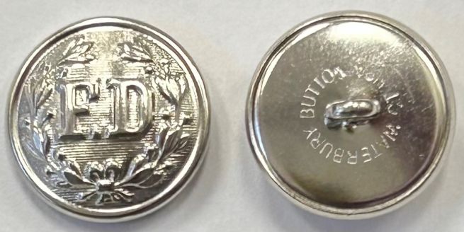 FD UNIFORM BUTTON SMALL NICKEL - FD BUTTON - 1 EACH.